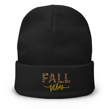 Fall Vibes Embroidered Beanie