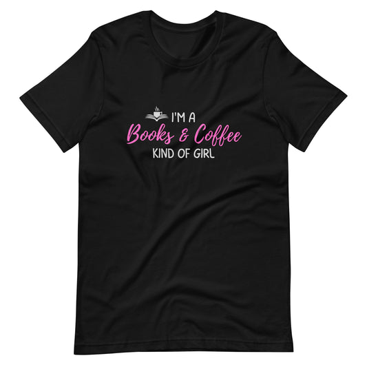 Books & Coffee Girl Unisex t-shirt