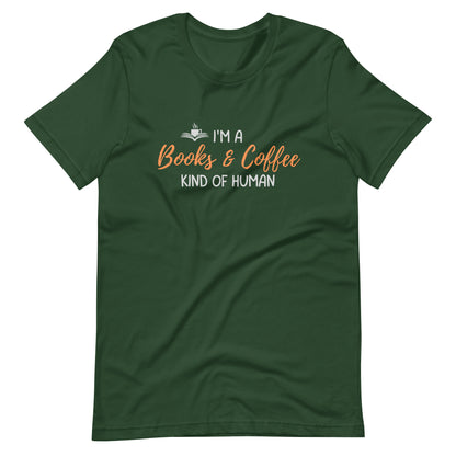 Books & Coffee Human Unisex t-shirt