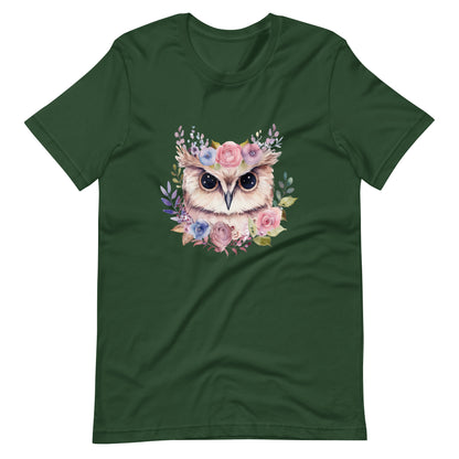 Whimsical Owl Bloom Unisex t-shirt